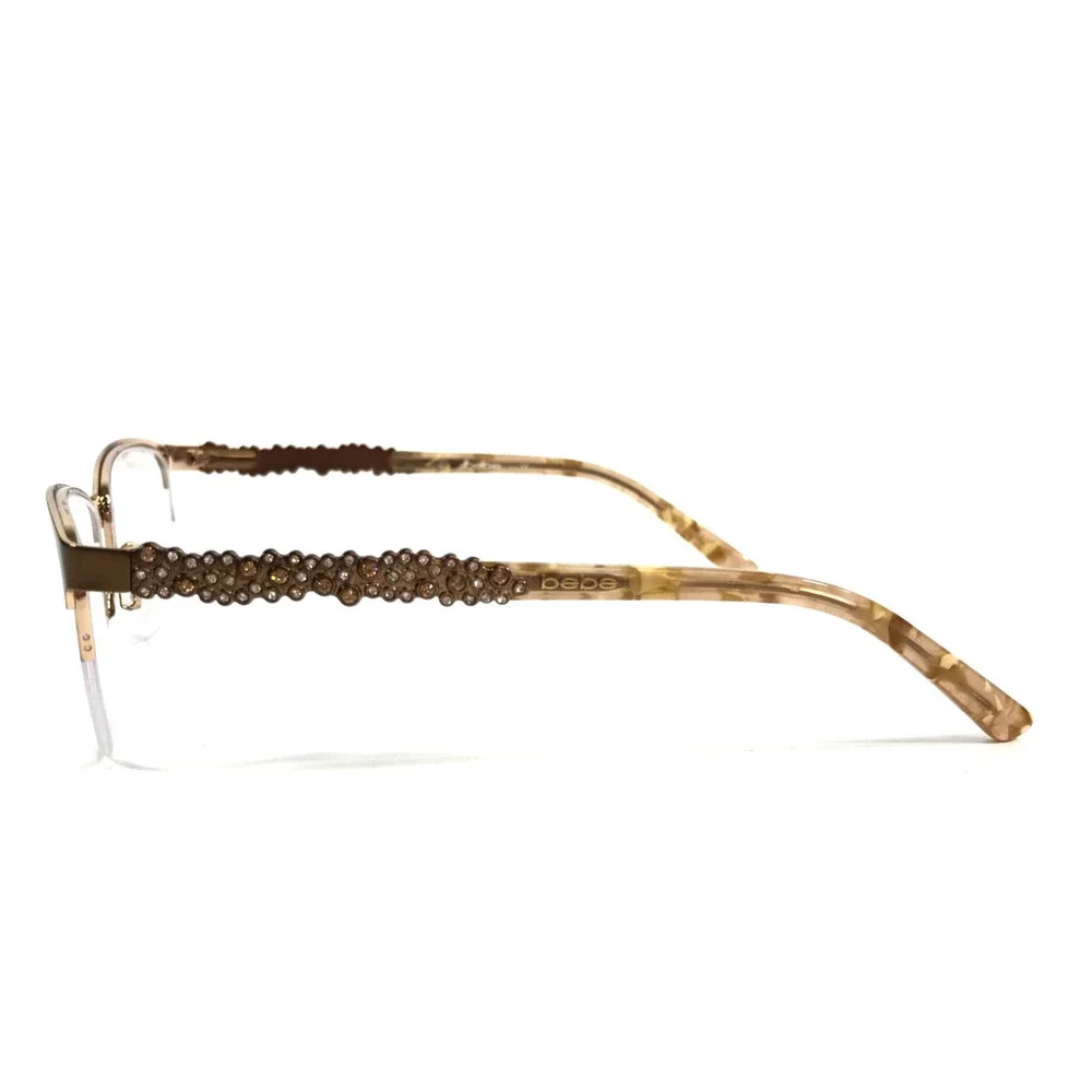 Bebe Eyeglasses Frames BB5177 200 TOPAZ Gold Cat Eye Swarovski 52-17-135